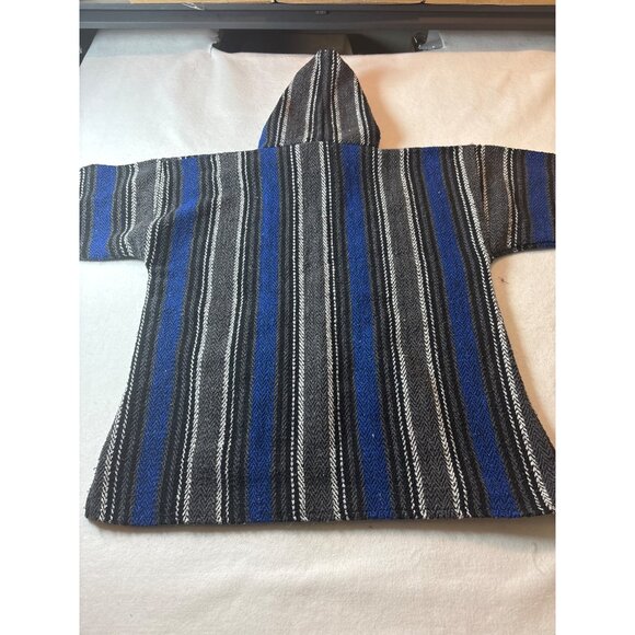 Earth Rogz Medium Mexican Baja Hoodie Sweatshirt Striped Pullover With Kangaroo - Picture 9 of 13